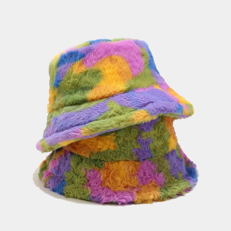 Dirholl Women's Winter Faux Fur Fuzzy Warm Bucket Hat - Image 3